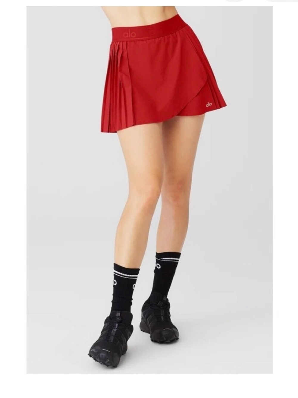 ALO Yoga Aces Tennis Skirt Classic Red XS NWT